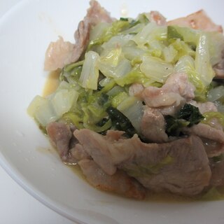 豚肉と白菜のおかかマヨ炒め煮